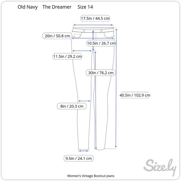 Old Navy Women's Vintage Y2K 'The Dreamer' Bootcut Denim Blue Jeans Size 14 - Picture 6 of 6